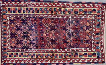 TH500 NEARLY-ANTIQUE 1930s KURDISH PERSIAN RUG 3'10