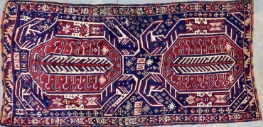 SH419 VINTAGE 1940s KURDISH MALATYA RUG 3'4
